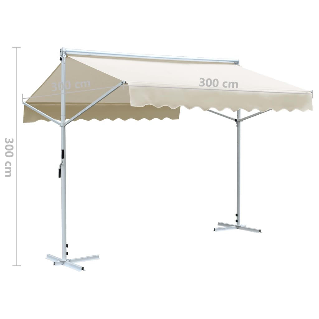 vidaXL Free Standing Awning 118.1"x118.1" Cream