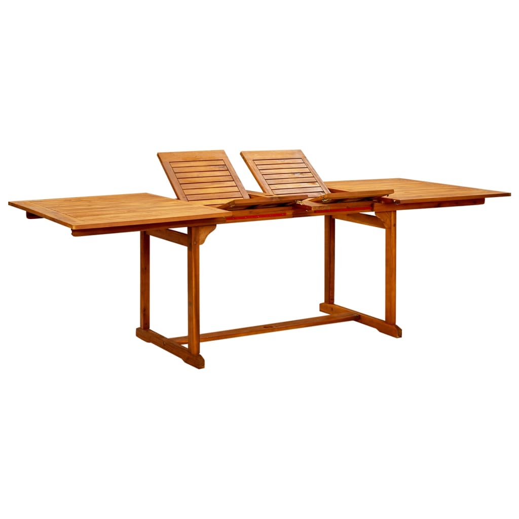 vidaXL Garden Dining Table (63"-94.5")x39.4"x29.5" Solid Acacia Wood