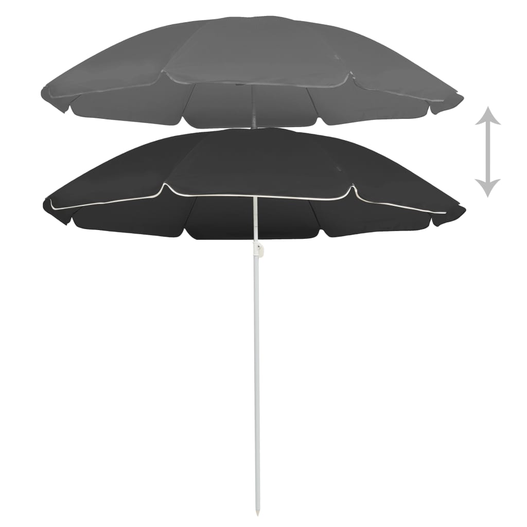 vidaXL Garden Parasol with Steel Pole Anthracite 70.9"