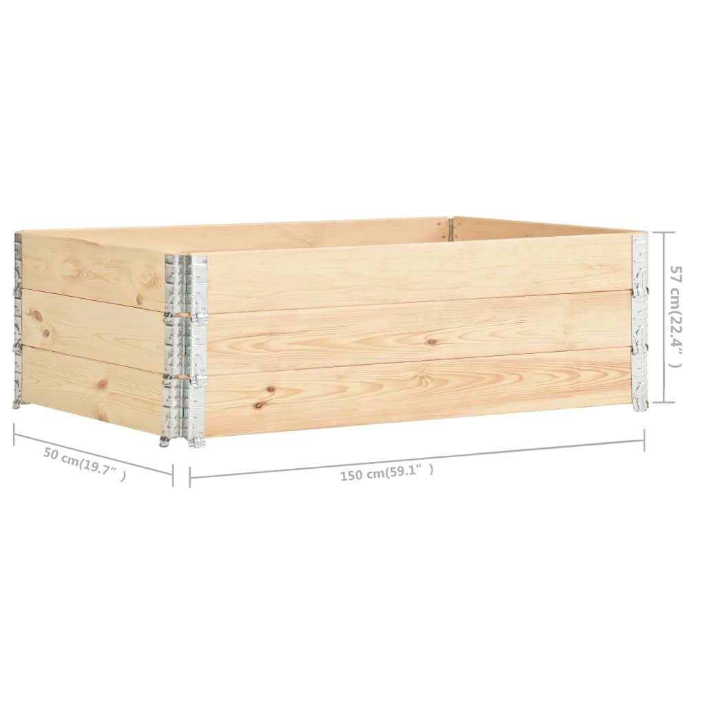 vidaXL Pallet Collars 3 pcs 19.7"x59.1" Solid Pine Wood