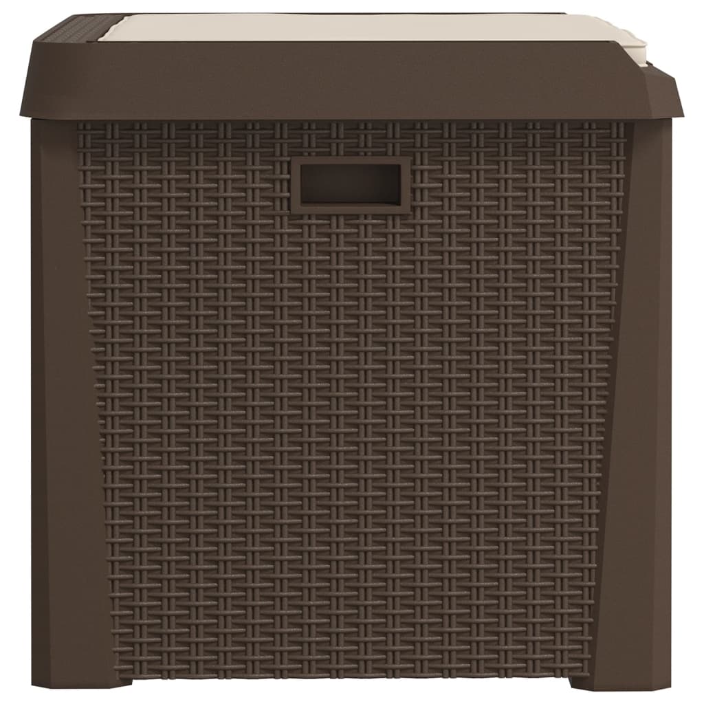 vidaXL Patio Storage Box with Seat Cushion Brown 33 gal PP