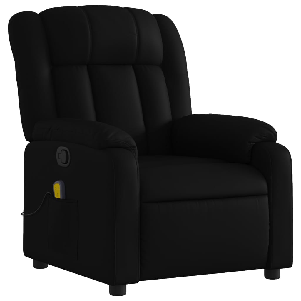 vidaXL Massage Recliner Chair Black Faux Leather