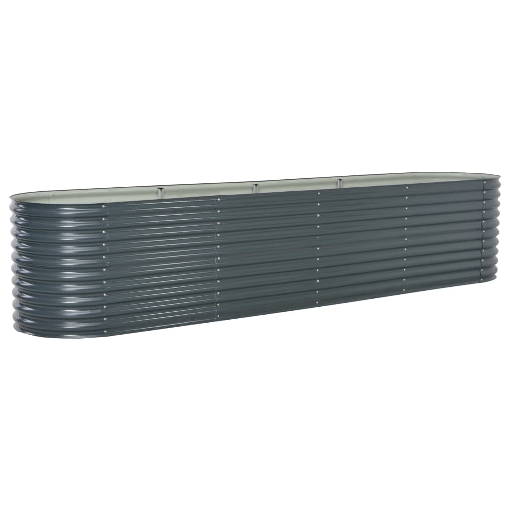 vidaXL Garden Raised Bed 157.5"x31.5"x31.9" Galvanized Steel Gray