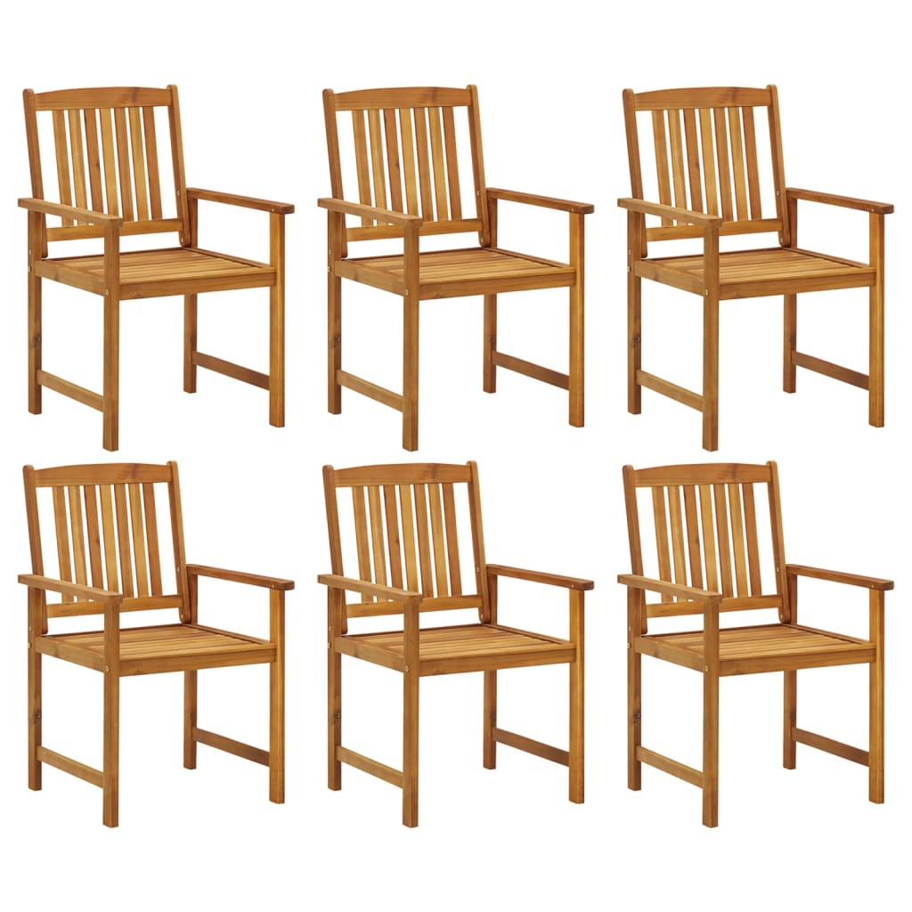 vidaXL Patio Chairs with Cushions 6 pcs Solid Acacia Wood