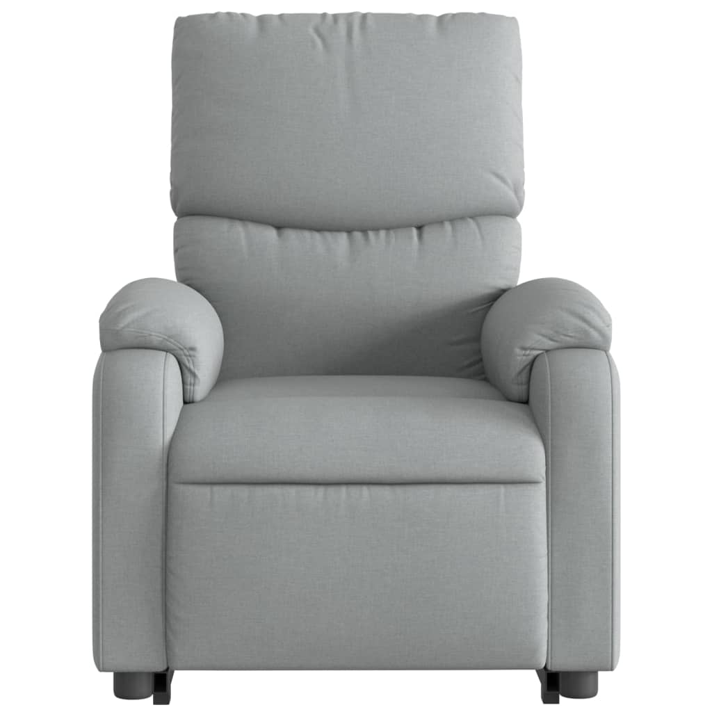 vidaXL Stand up Massage Recliner Chair Light Gray Fabric