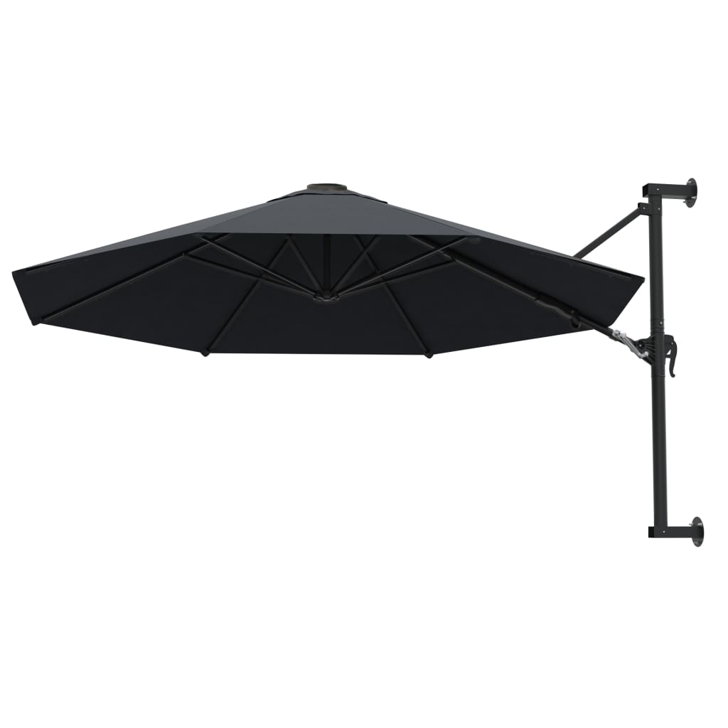 vidaXL Wall-Mounted Garden Parasol with Metal Pole 118.1" Anthracite