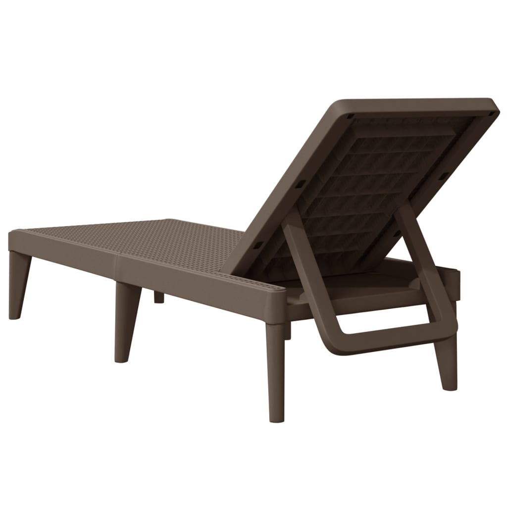 vidaXL Sun Lounger Brown 73.2"x23.6"x11.4" PP