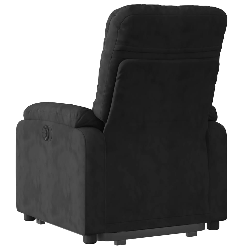 vidaXL Stand up Massage Recliner Chair Black Microfiber Fabric