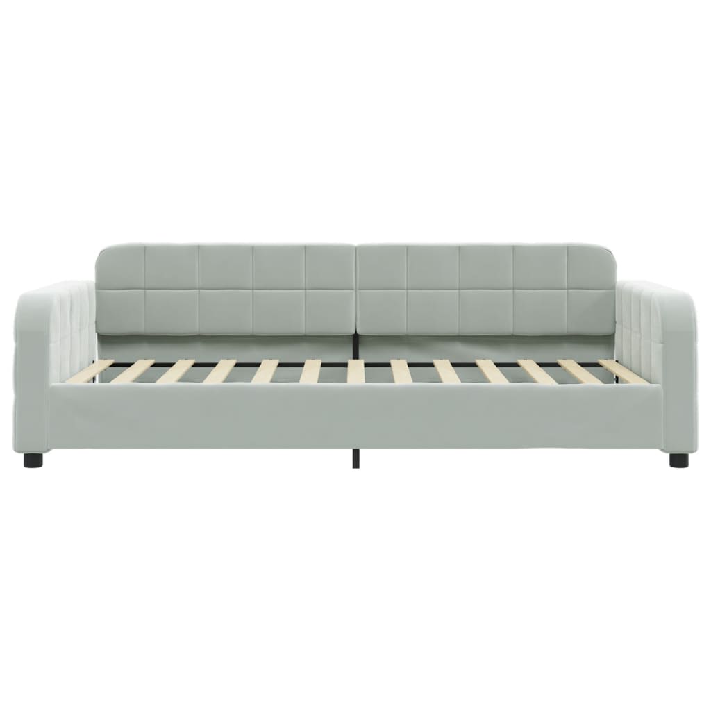 vidaXL Daybed with Trundle Light Gray 39.4"x74.8" Velvet