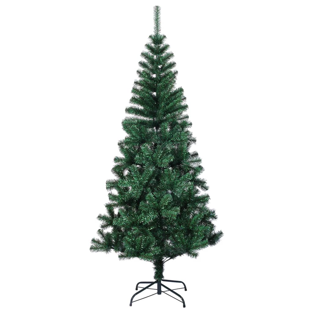 vidaXL Artificial Christmas Tree with Iridescent Tips Green 7 ft PVC