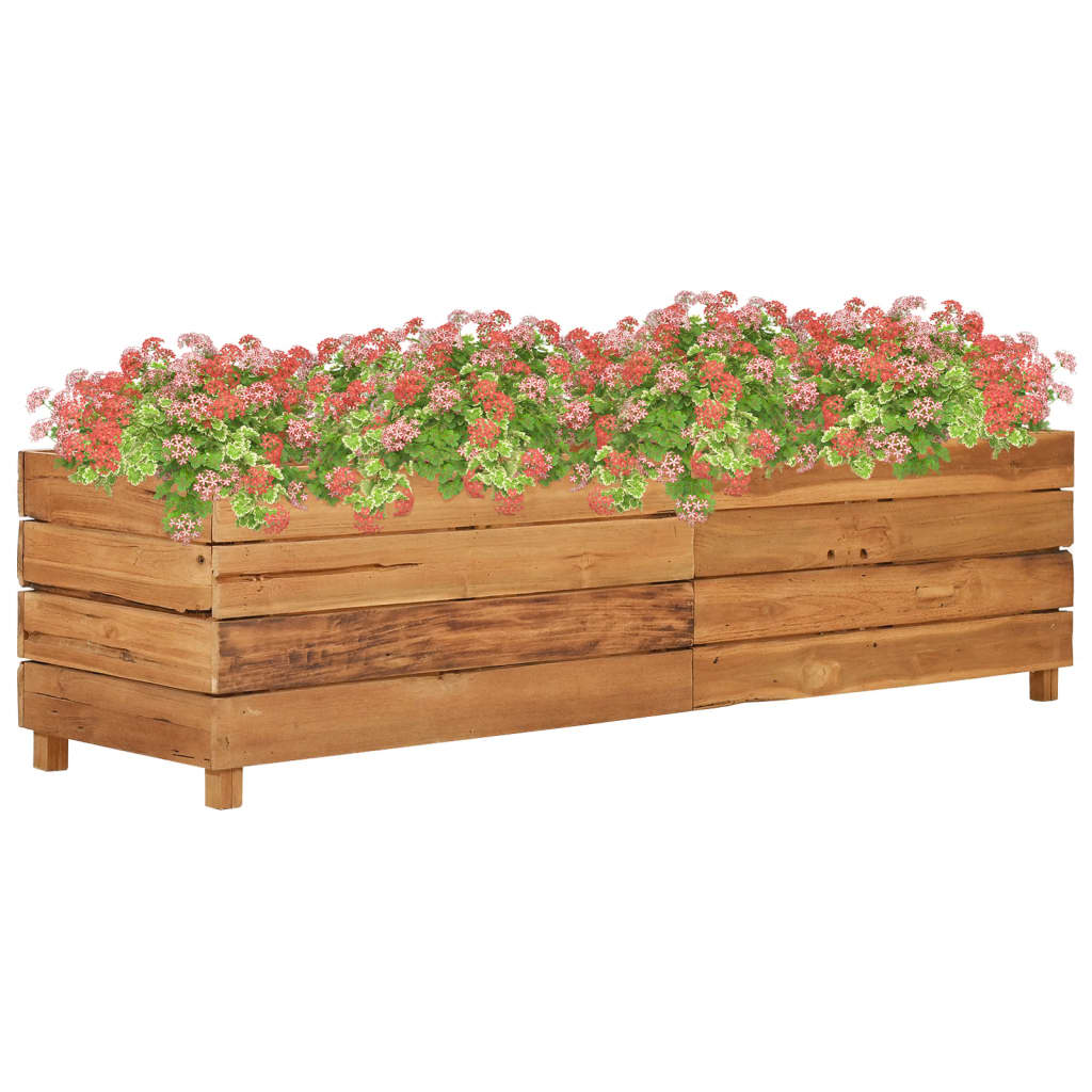 vidaXL Raised Bed 59.1"x15.7"x15" Recycled Teak Wood and Steel