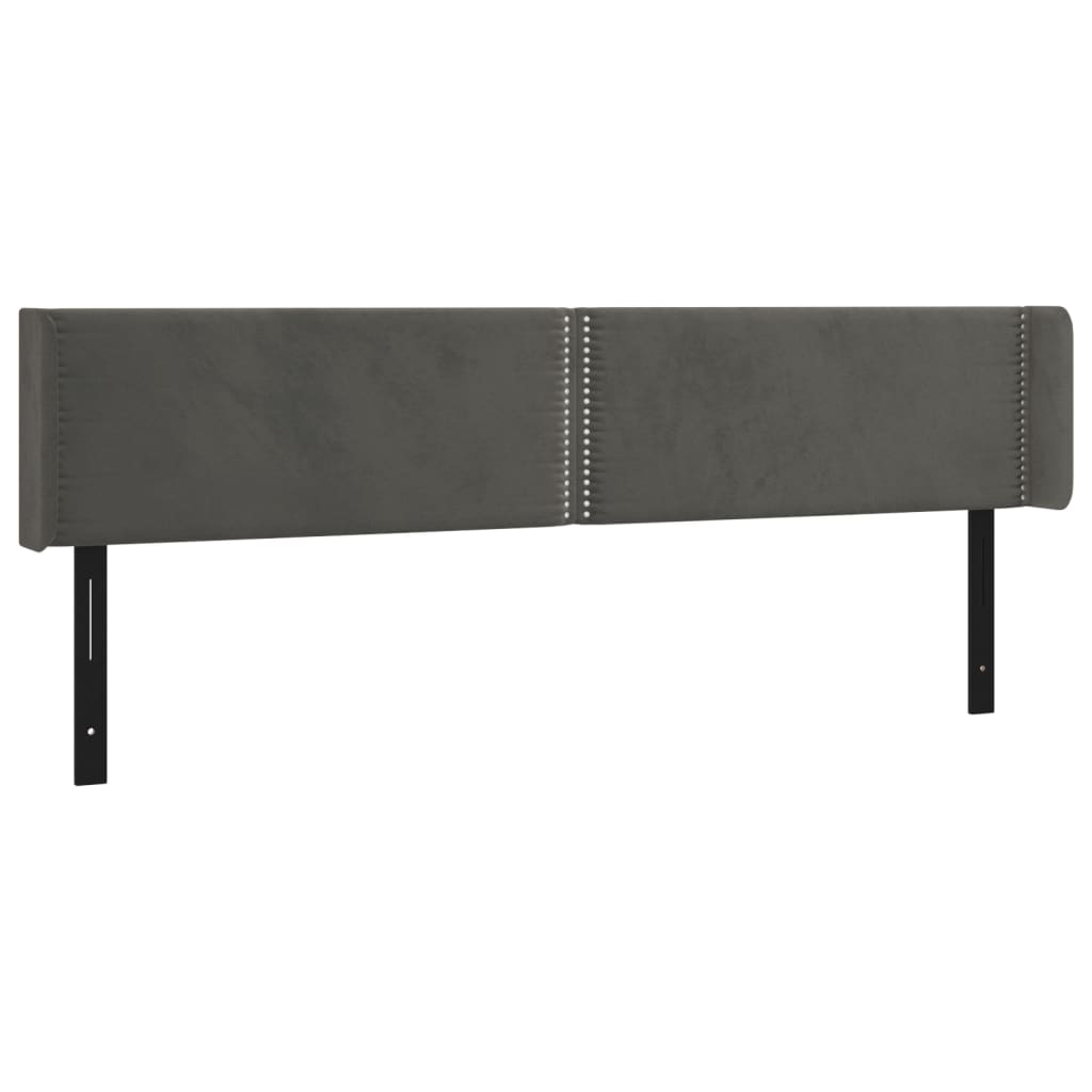 vidaXL LED Headboard Dark Gray 64.2"x6.3"x30.7"/34.6" Velvet