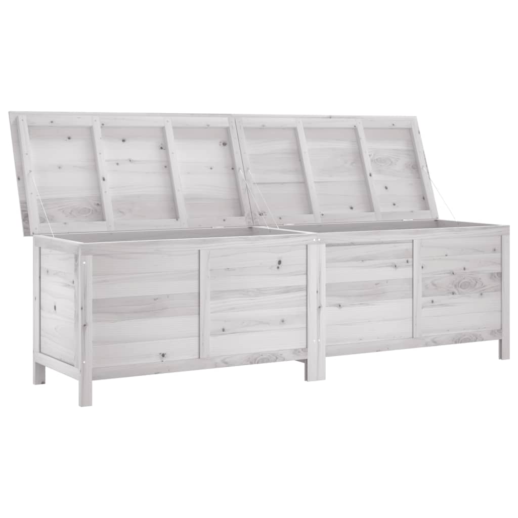 vidaXL Patio Storage Box White 78.1"x19.7"x22.2" Solid Wood Fir