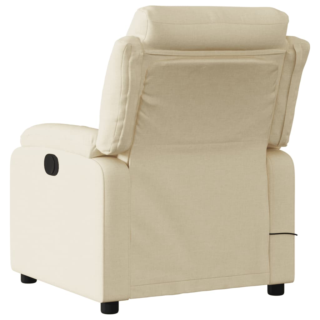 vidaXL Massage Recliner Chair Cream Fabric