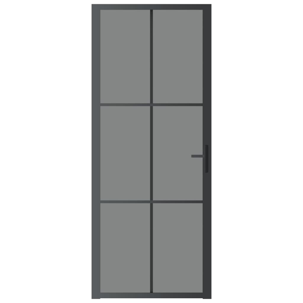 vidaXL Interior Door 32.7"x79.3" Black ESG Glass and Aluminum