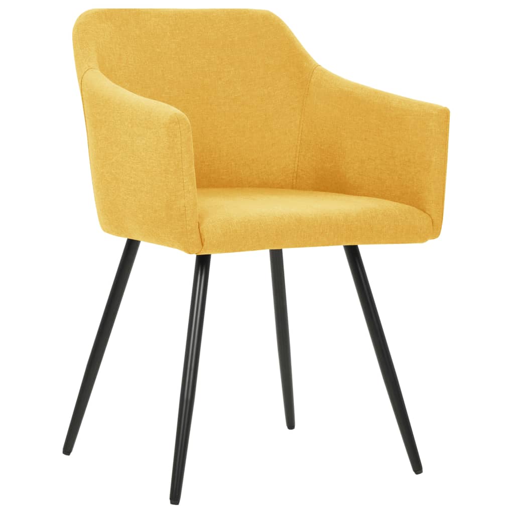 vidaXL Dining Chairs 2 pcs Yellow Fabric