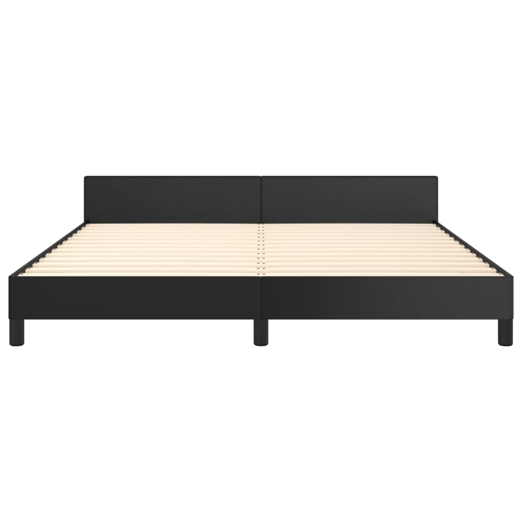 vidaXL Bed Frame without Mattress Black California King Faux Leather