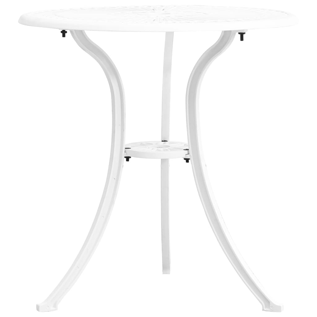 vidaXL 3 Piece Bistro Set Cast Aluminum White