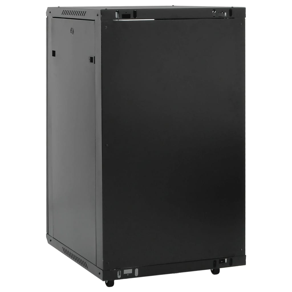 vidaXL 18U Network Cabinet 19" IP20 Black 23.6"x23.6"x39.4"