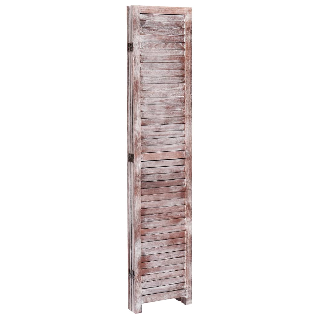 vidaXL 4-Panel Room Divider Brown 55.1"x65" Wood