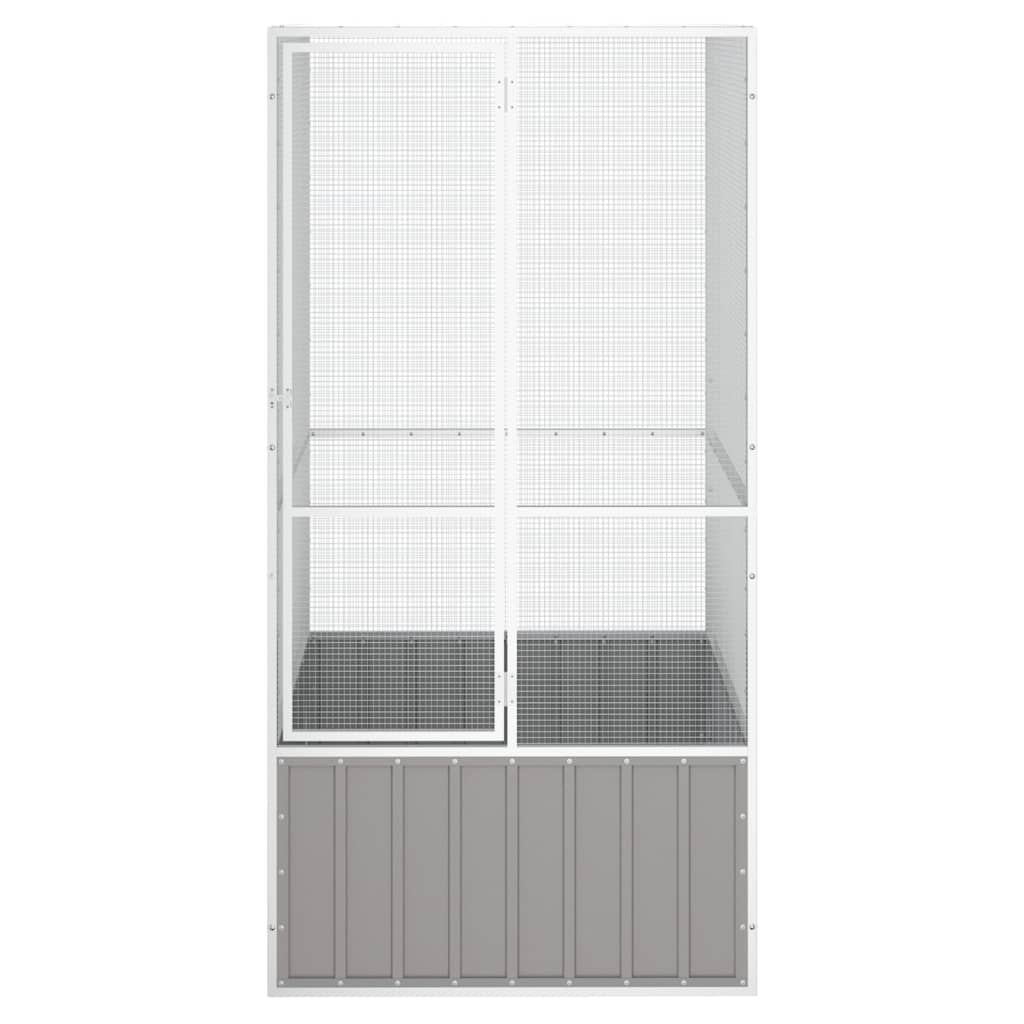 vidaXL Bird Cage Gray 43.7"x42.1"x83.3" Galvanized Steel