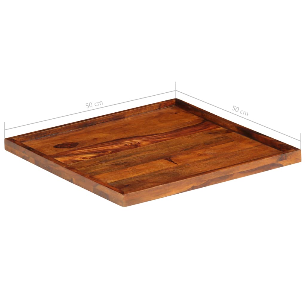 vidaXL Serving Tray Solid Sheesham Wood 19.7"x19.7"