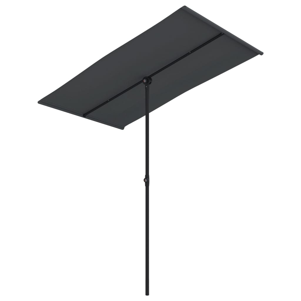 vidaXL Garden Parasol with Aluminum Pole 70.9"x43.3" Black