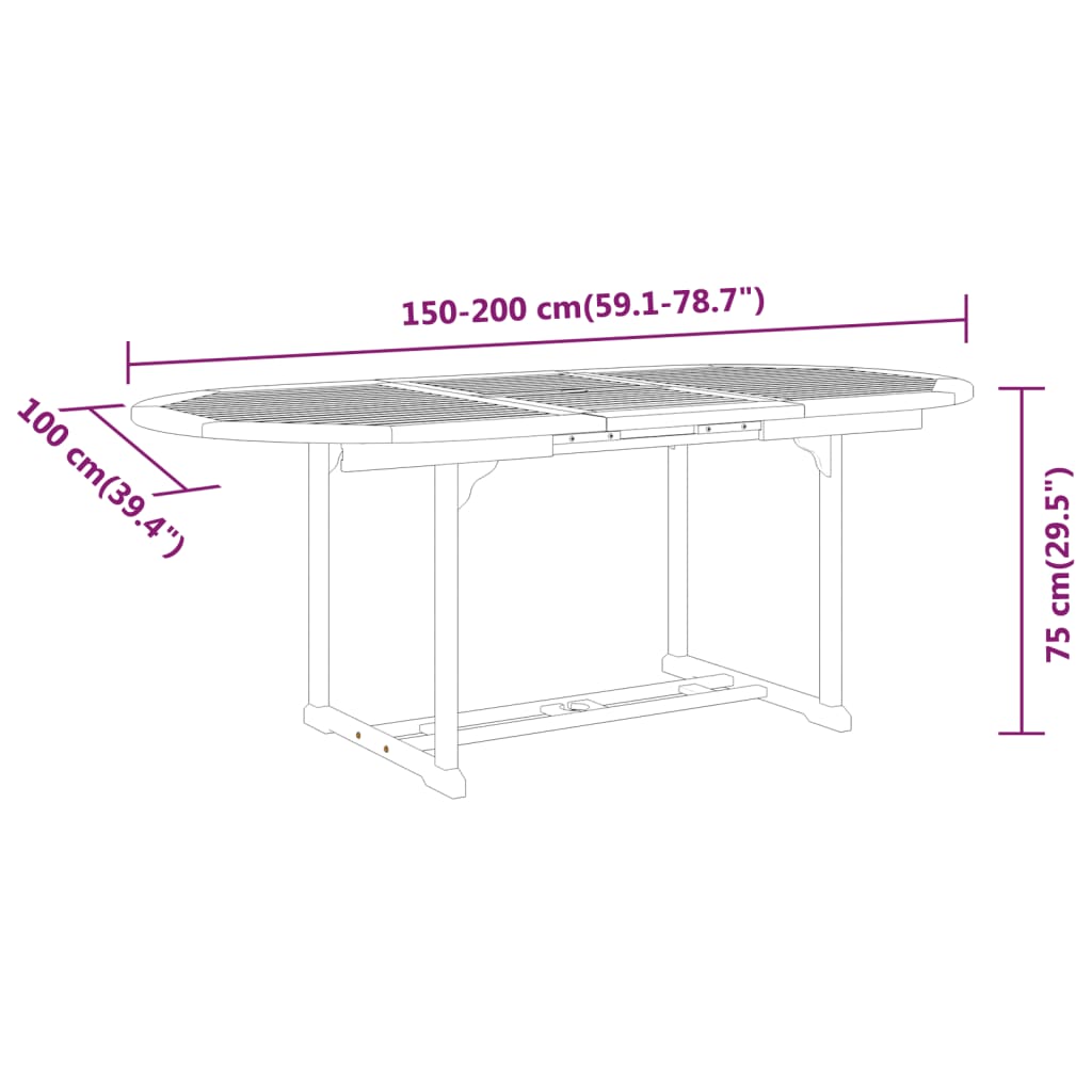 vidaXL 5 Piece Patio Dining Set Solid Wood Eucalyptus