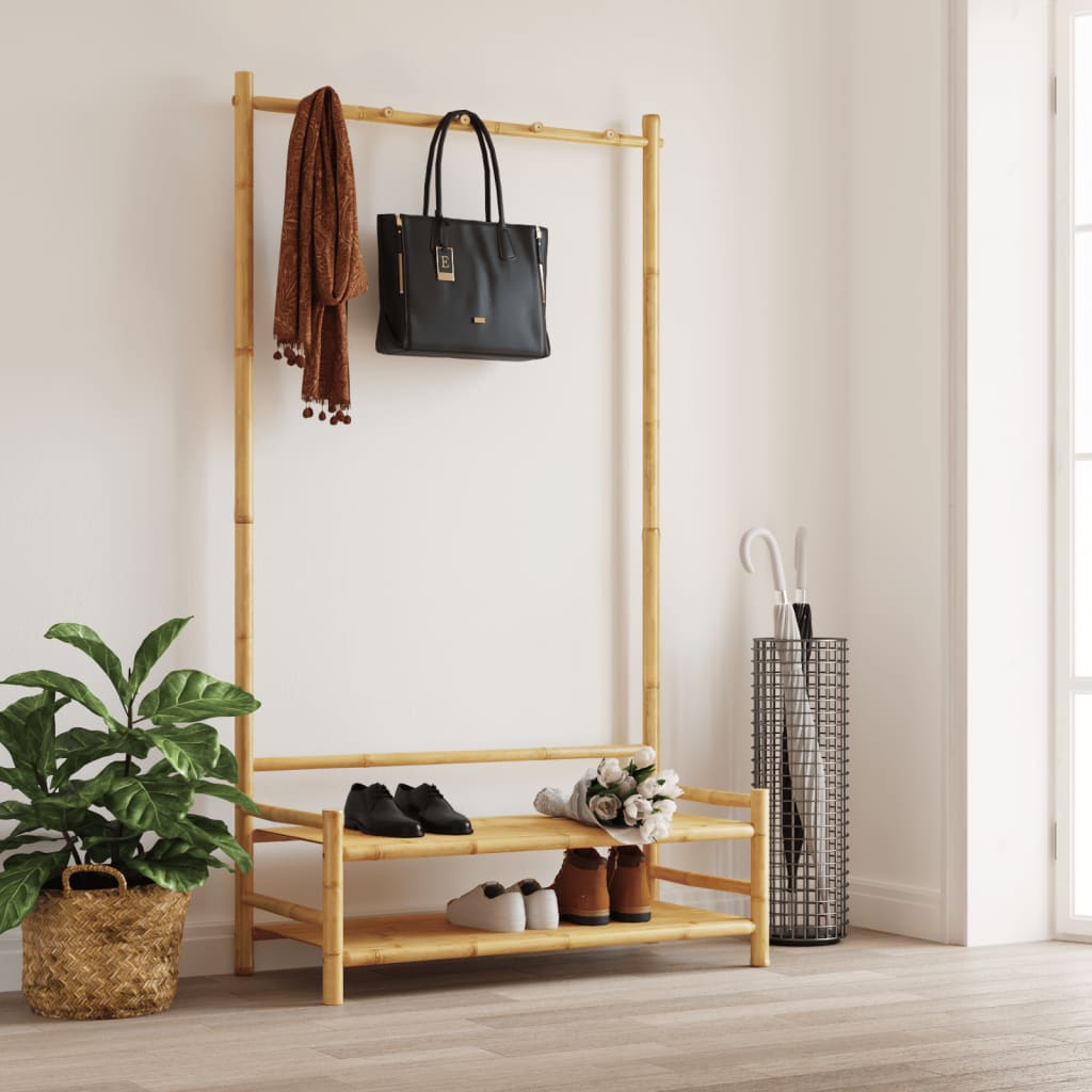 vidaXL Clothes Rack with Shelves 40.6"x15.7"x72" Bamboo