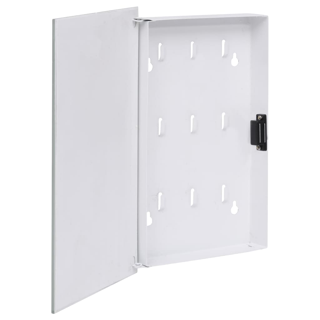 vidaXL Key Box with Magnetic Board White 11.8"x7.9"x2.2"