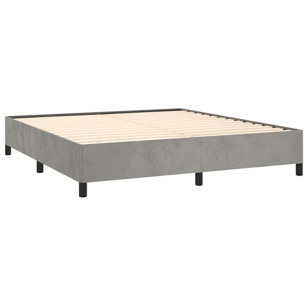 vidaXL Bed Frame Light Gray 72"x83.9" California King Velvet