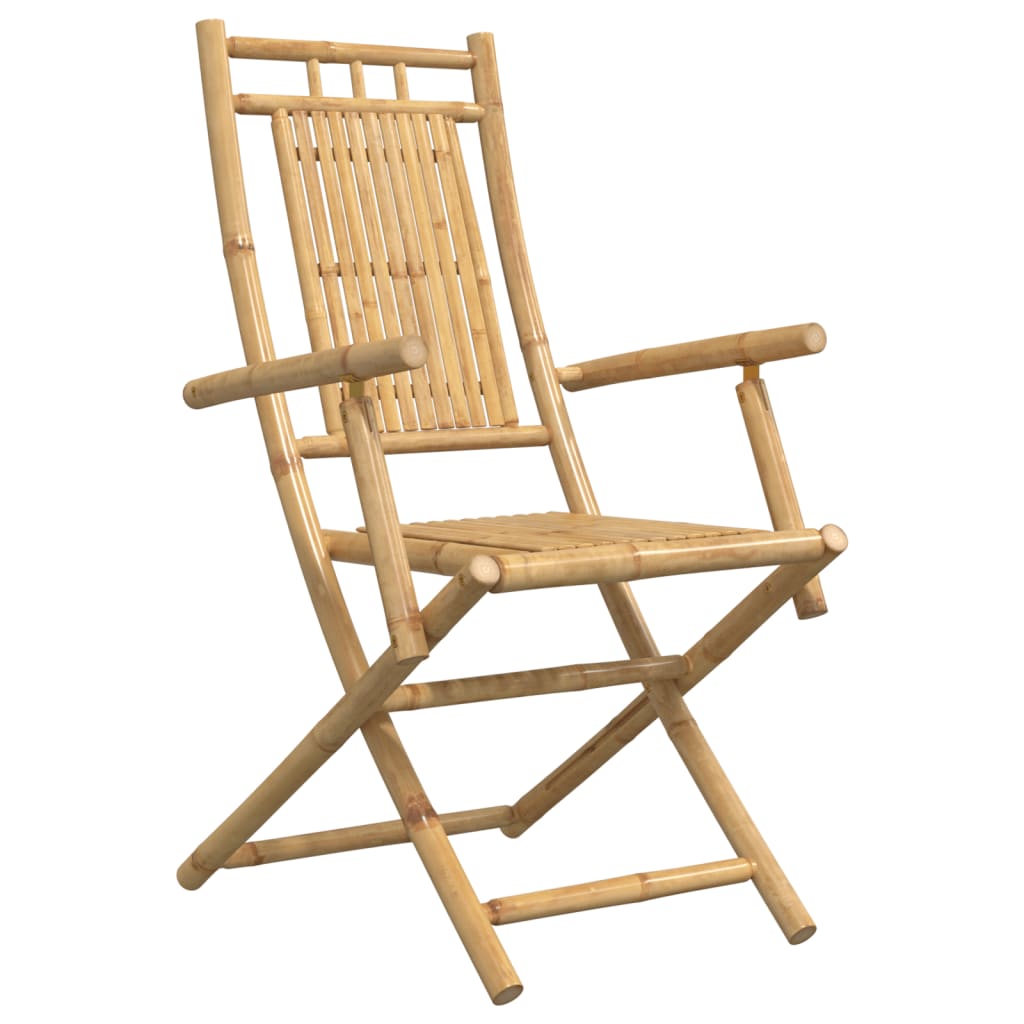 vidaXL Folding Patio Chairs 2 pcs 20.9"x26"x39" Bamboo