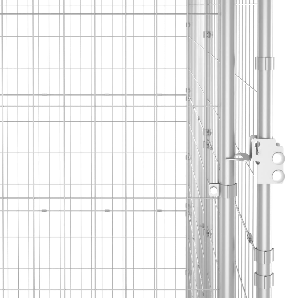 vidaXL Outdoor Dog Kennel Galvanized Steel with Roof 286.5 ft²