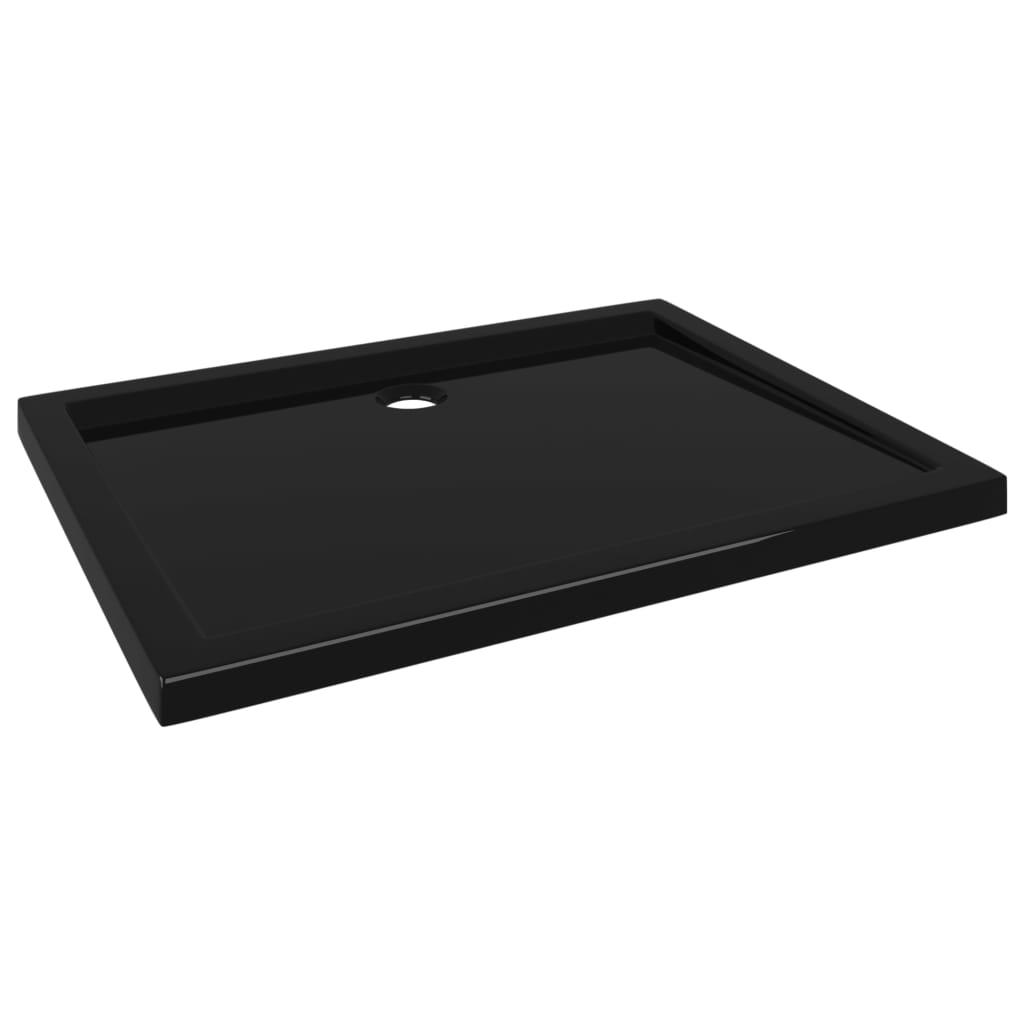 vidaXL Rectangular ABS Shower Base Tray Black 27.6"x35.4"