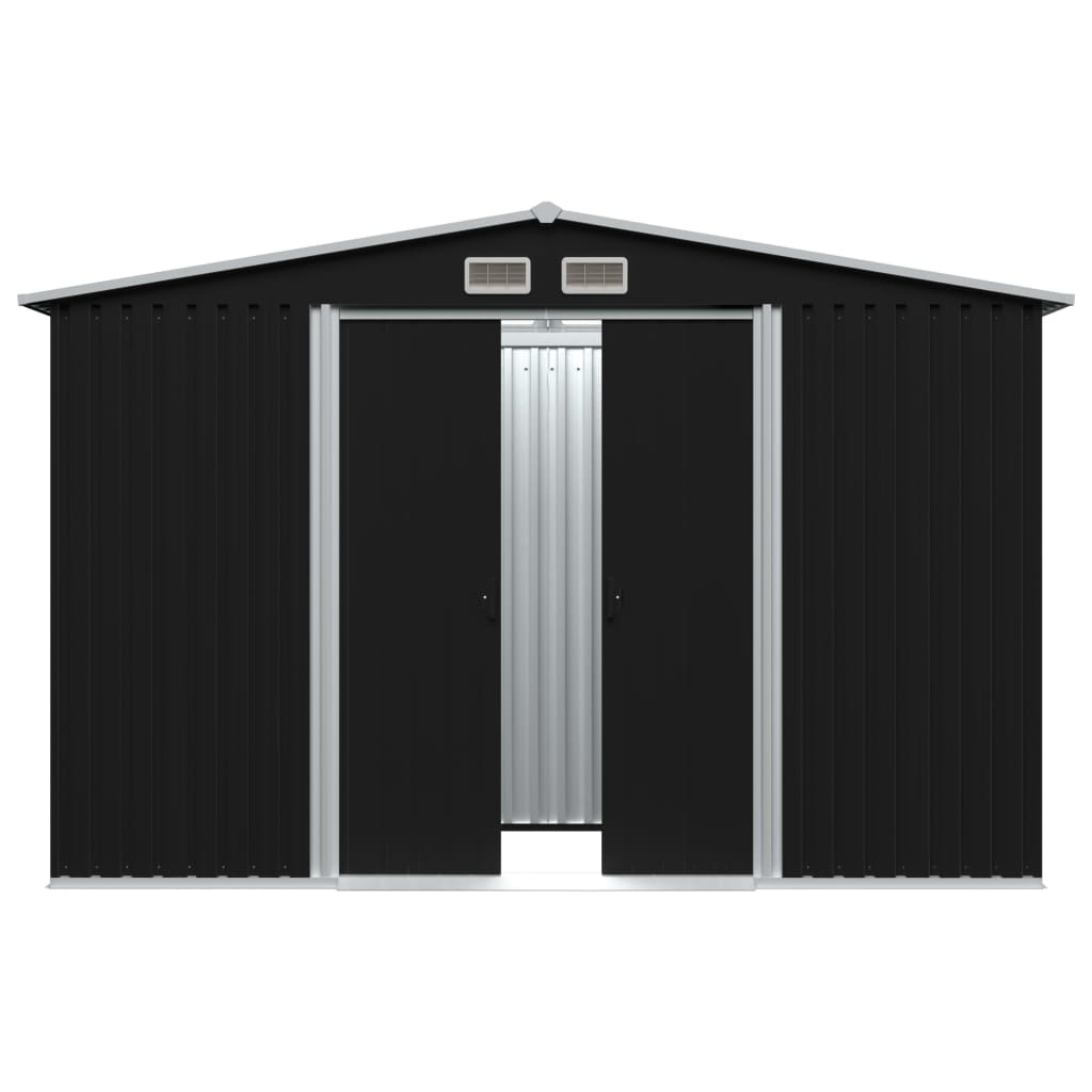 vidaXL Garden Storage Shed Anthracite Steel 101.2"x80.7"x70.1"