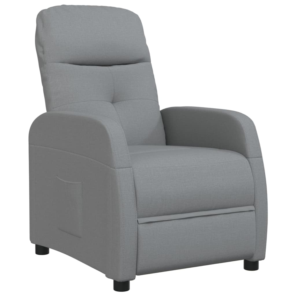 vidaXL Recliner Light Gray Fabric