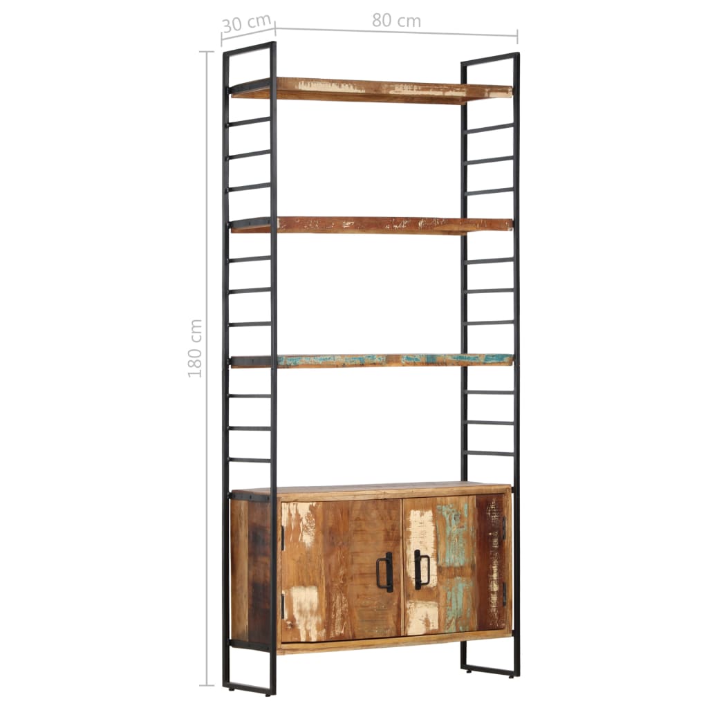 vidaXL 4-Tier Bookcase 31.5"x11.8"x70.9" Solid Reclaimed Wood