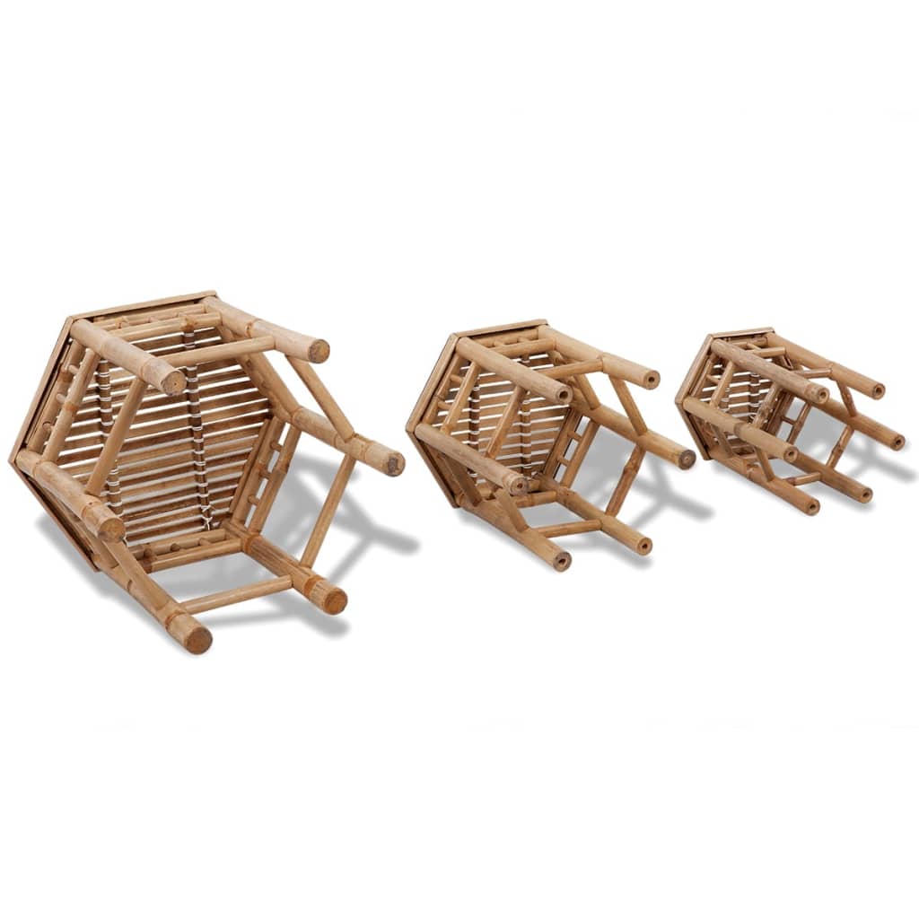 vidaXL Patio Stools 3 pcs Bamboo