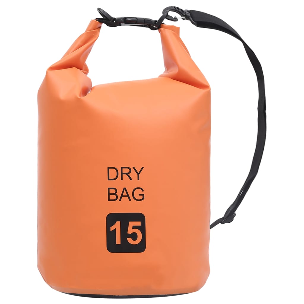 vidaXL Dry Bag Orange 4 gal PVC