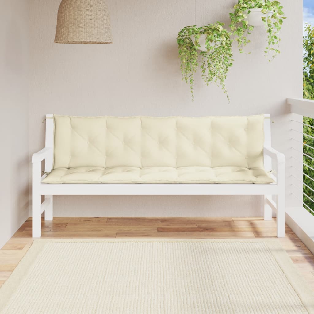 vidaXL Garden Bench Cushion Cream White 70.9"x(19.7"+19.7")x2.8" Oxford Fabric