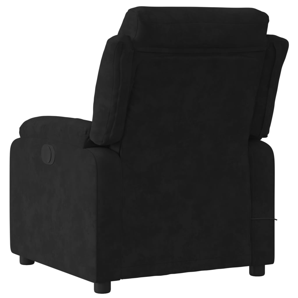 vidaXL Massage Recliner Chair Black Velvet