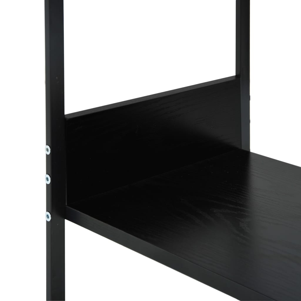 vidaXL Small Straight Book Shelf Black 13.2"x15.6"x31.4" Engineered Wood