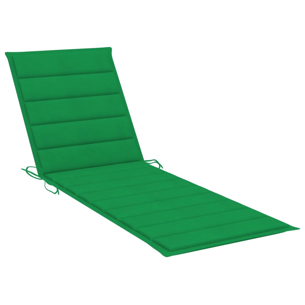 vidaXL Patio Sun Lounger with Table and Cushion Solid Acacia Wood