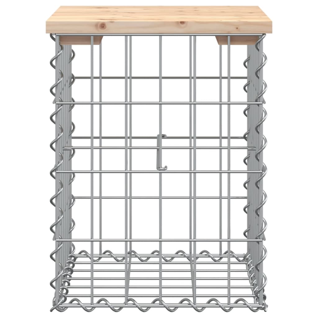 vidaXL Patio Bench Gabion Design 13"x12.2"x16.5" Solid Wood Pine