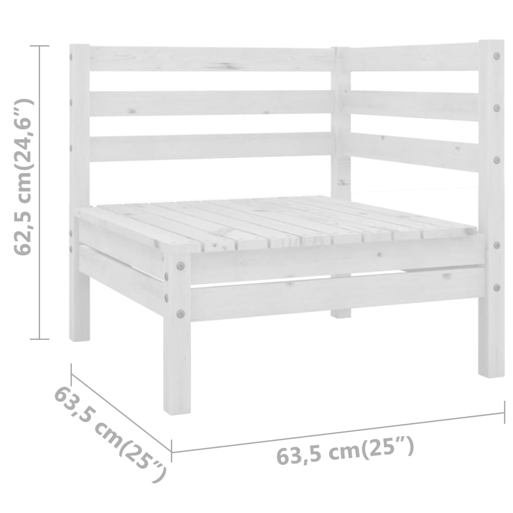 vidaXL 4 Piece Patio Lounge Set Solid Wood Pine White