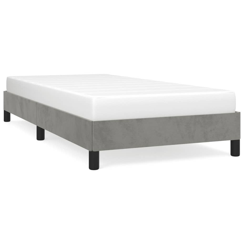 vidaXL Bed Frame without Mattress Light Gray 39.4"x74.8" Twin Velvet