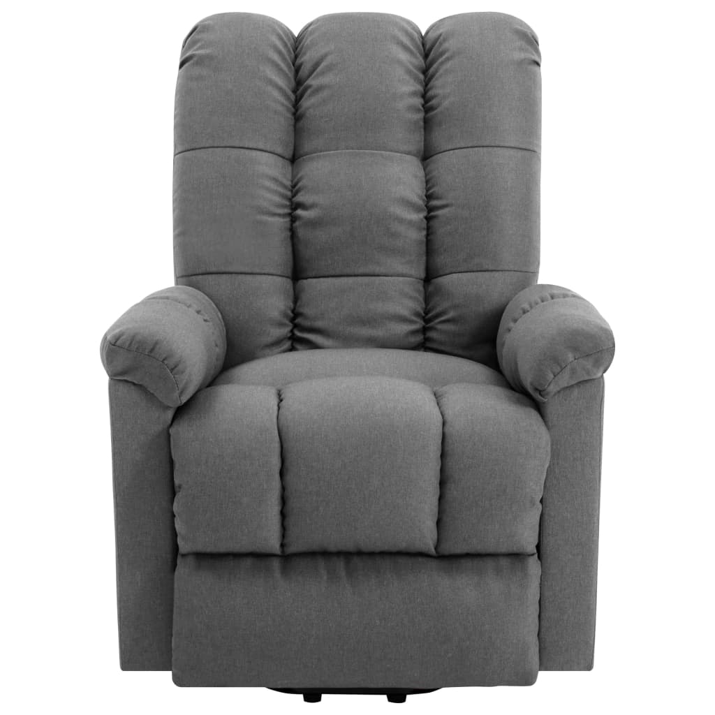 vidaXL Power Lift Recliner Light Gray Fabric