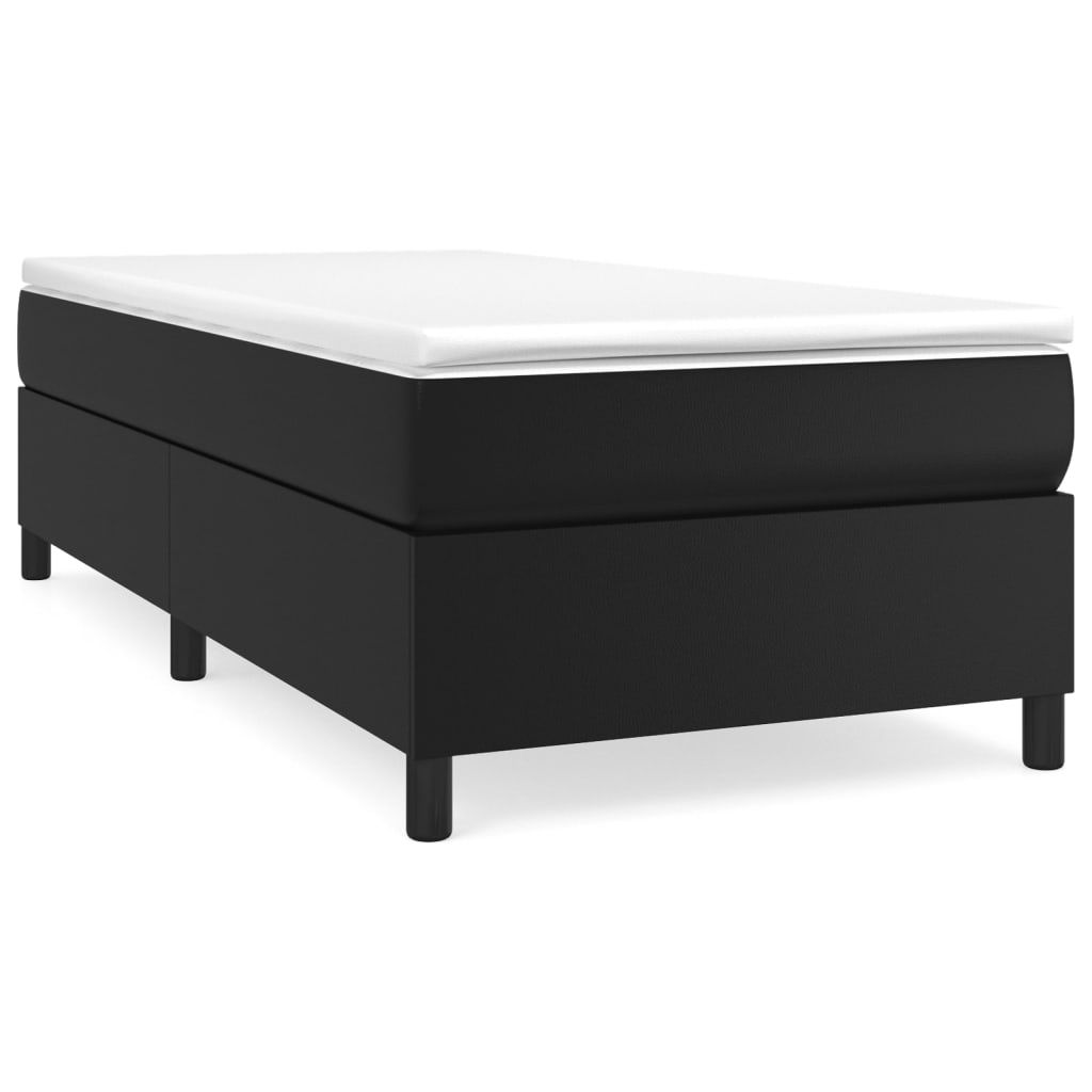 vidaXL Bed Frame Black 39.4"x74.8" Twin Faux Leather