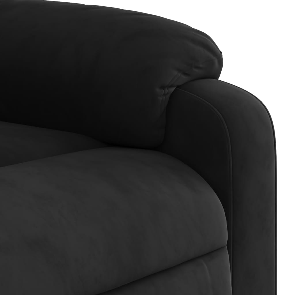 vidaXL Massage Recliner Chair Black Microfiber Fabric