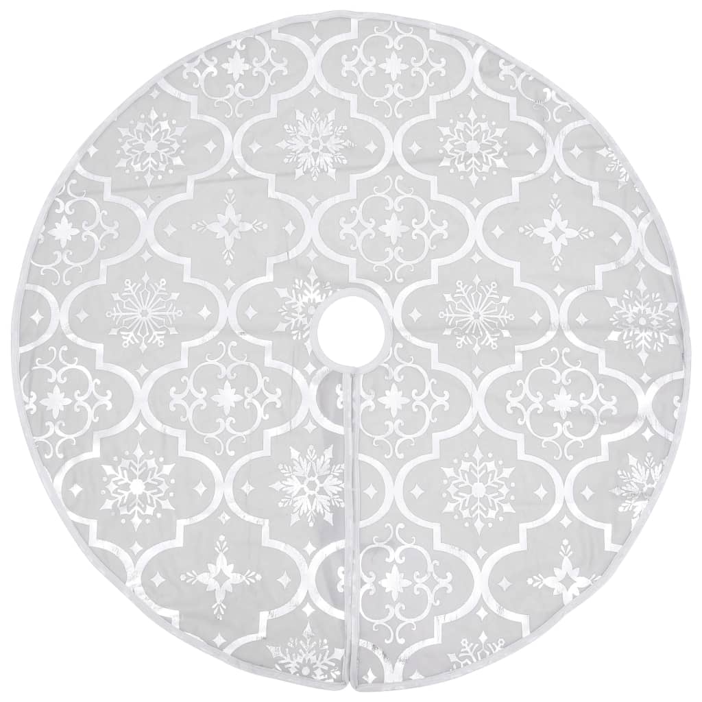 vidaXL Luxury Christmas Tree Skirt with Sock White 4 ft Fabric